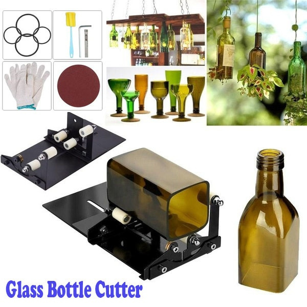 Wine Bottle Cutter & Glass Cutting Kit, DIY Craft Tool for Making Glass  Candle Holder, Vase, Chandelier, Wind Chime, Cut Beer, Liquor, Square  Whiskey, Alcohol, Champagne Bottles, Mason Jars